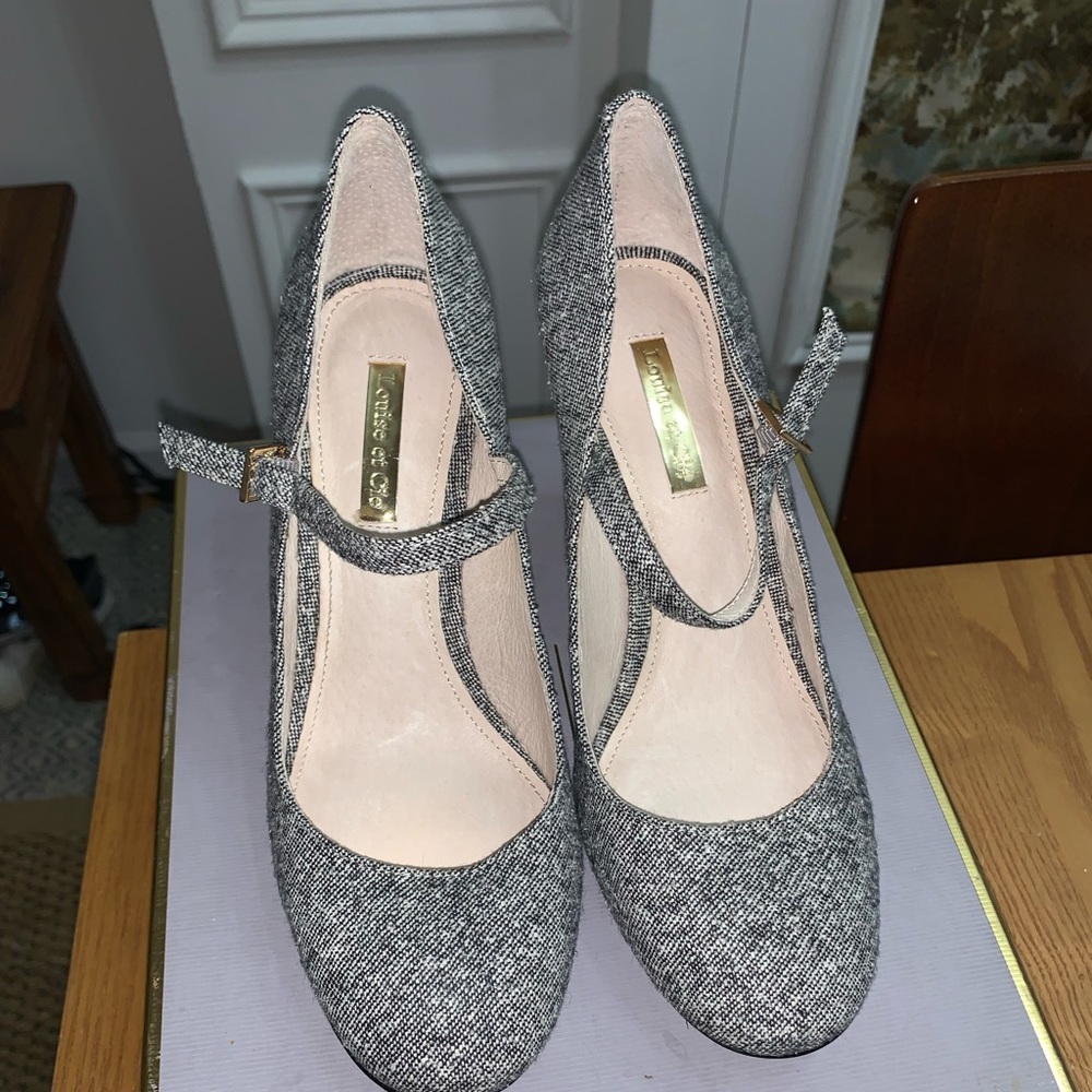 NEW! 6.5 LOUIS ET CIE BLK/WHT TWEED MARY JANES